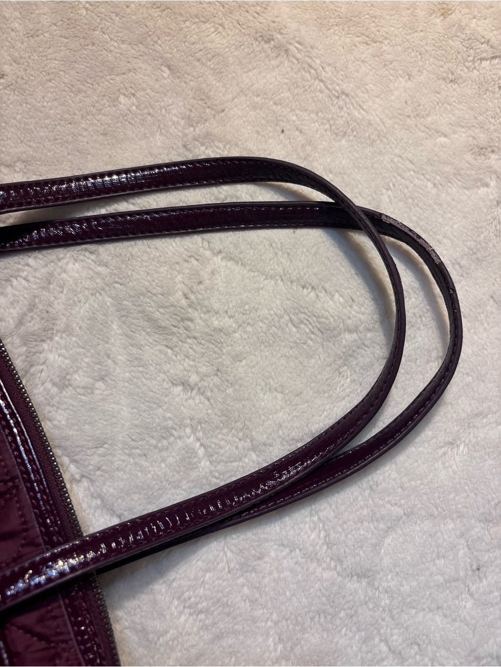 Nine West Laptop Tote Plum Purple Burgundy Quilted Diamond pattern 100% Nylon - Picture 15 of 16